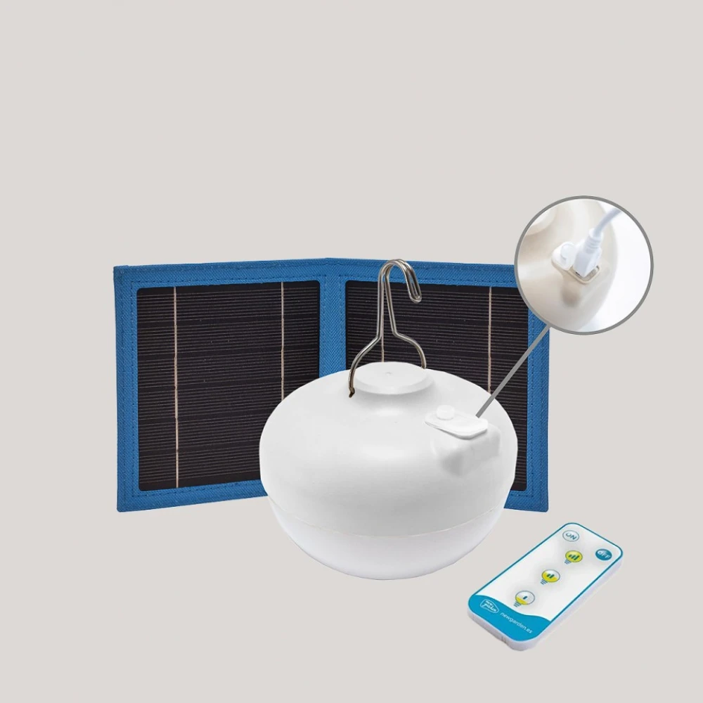 LED Φορητό Φωτιστικό Εξωτερικού Χώρου Cherry Solar με Ηλιακή Φόρτιση - Λευκό - New Garden