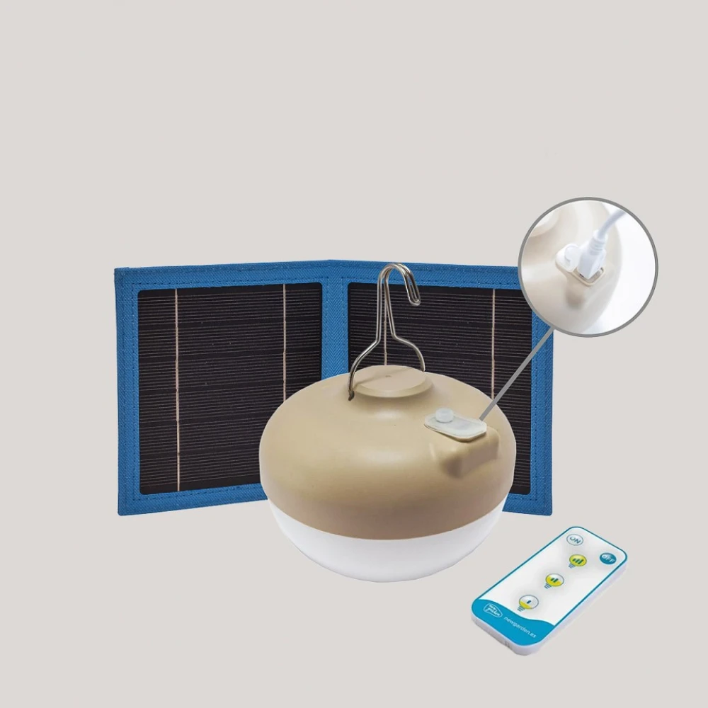 LED Φορητό Φωτιστικό Εξωτερικού Χώρου Cherry Solar με Ηλιακή Φόρτιση - Μπεζ - New Garden