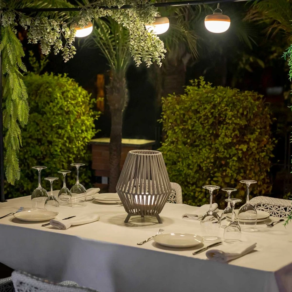 CONTA 30 - Επιτραπέζιο Φωτιστικό Εξωτερικού Χώρου Table Επαναφορτιζόμενο ø25,5 Θερμό 3000K - Γκρι  - New Garden