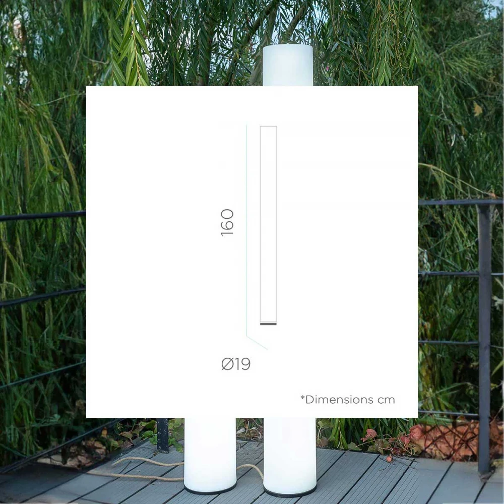 FITY 160 Κυλινδρικό Φωτιστικό Δαπέδου - Επαναφορτιζόμενο - RGB WHITES IP65 - New Garden
