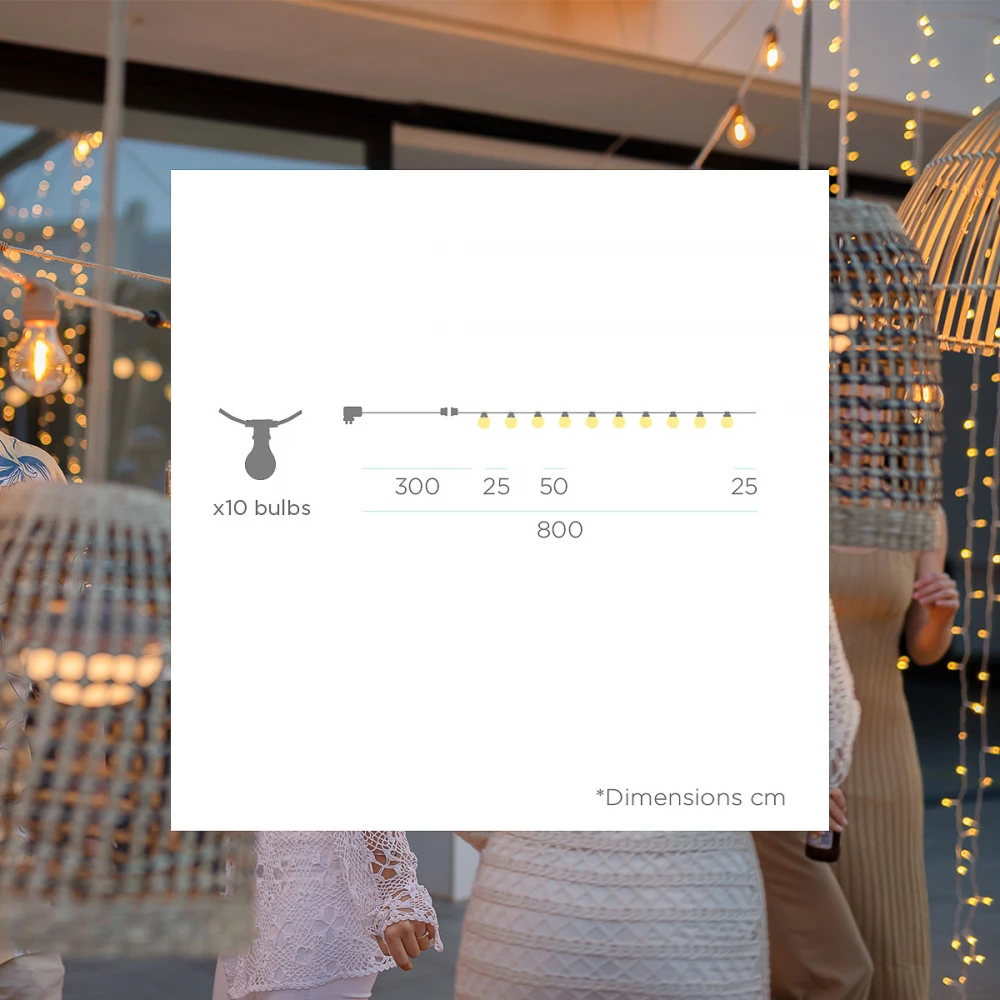 ALLEGRA SOLAR - Διακοσμητική Γιρλάντα Ηλιακή Επαναφορτιζόμενη JUTE 8m IP44 - New Garden