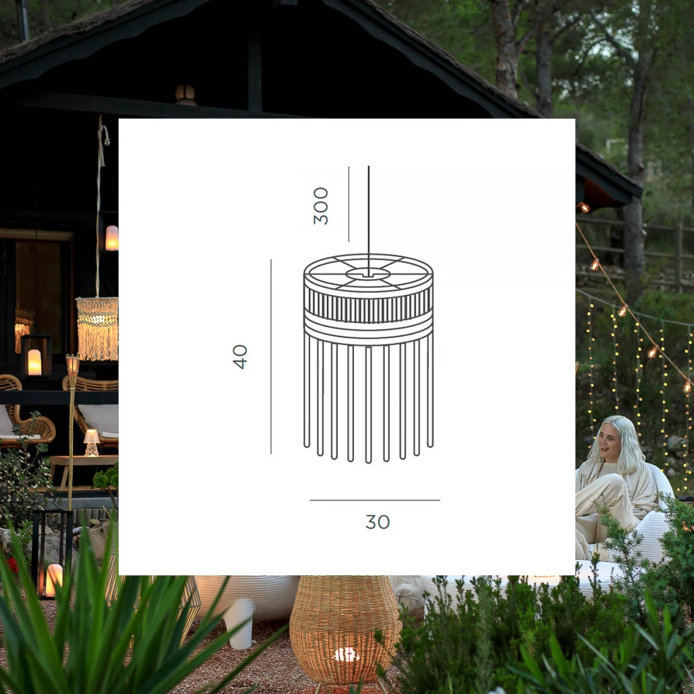 MYKONOS HANG BATTERY – Κρεμαστό Φωτιστικό με Επαναφορτιζόμενη Μπαταρία - New Garden