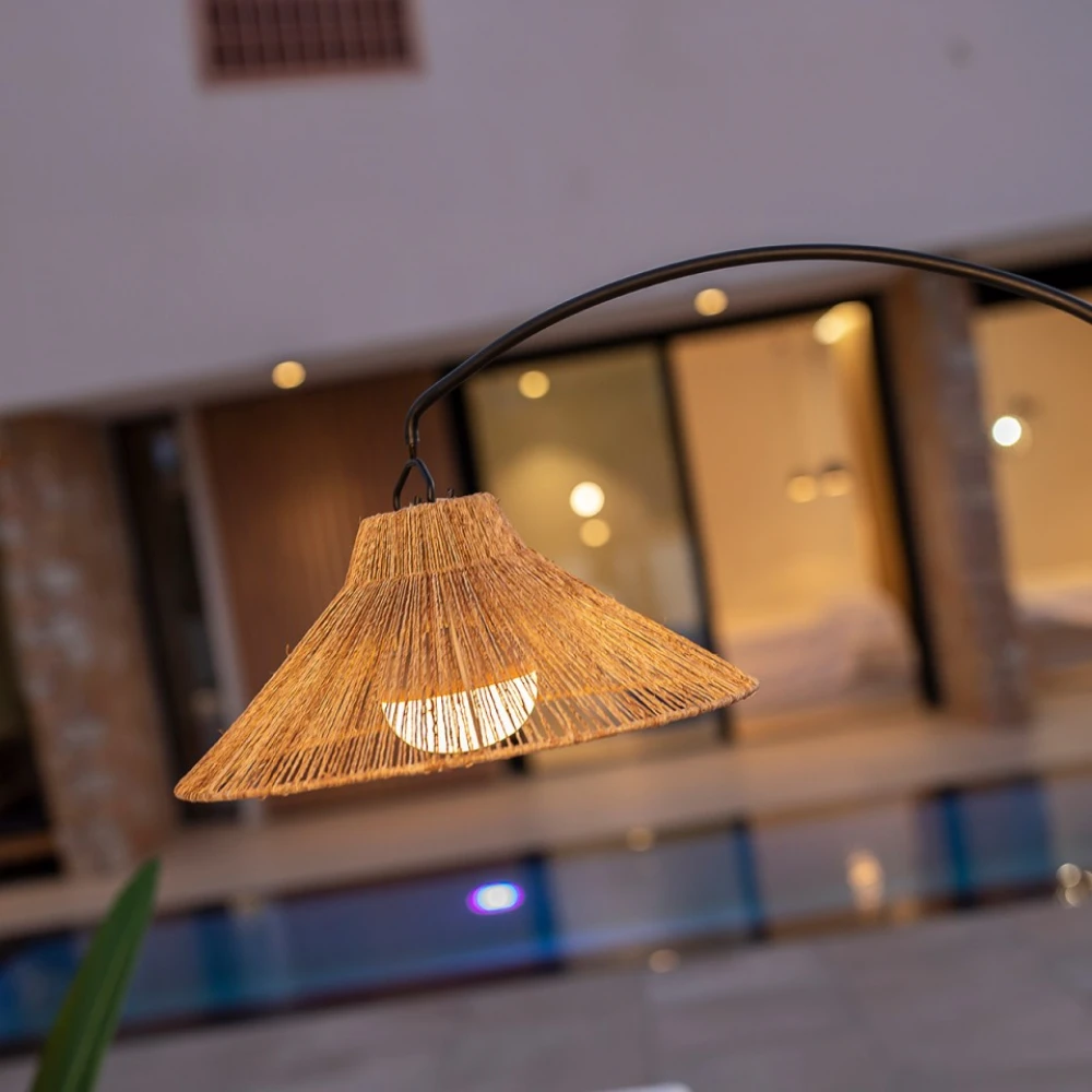 NIZA 165 Επιδαπέδιο Φωτιστικό Εξωτερικού Χώρου Επαναφορτιζόμενο Χωρις Καλώδιο - Φυσικό με Μαύρο - New Garden