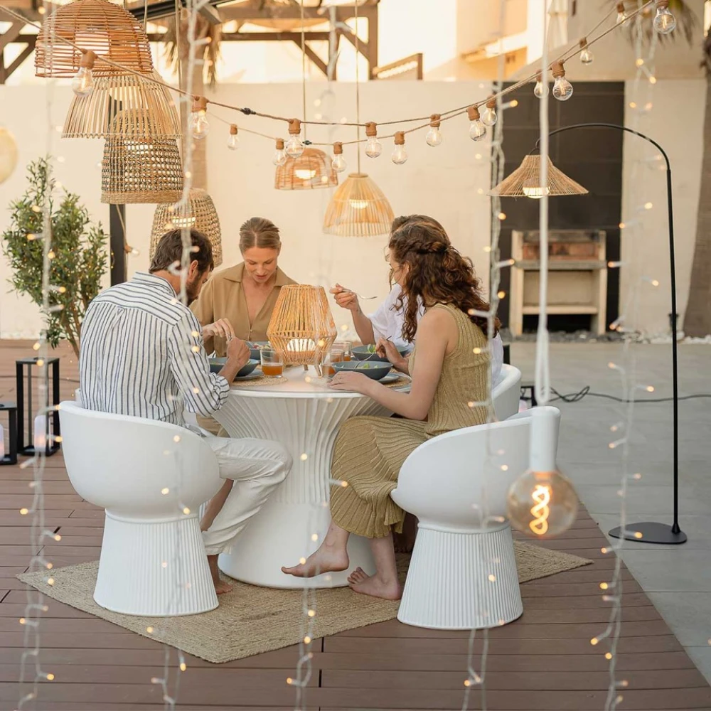 NIZA 165 Επιδαπέδιο Φωτιστικό Εξωτερικού Χώρου Επαναφορτιζόμενο Χωρις Καλώδιο - Φυσικό με Μαύρο - New Garden