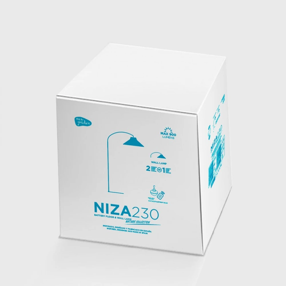 NIZA 230 Επιδαπέδιο Φωτιστικό Εξωτερικού Χώρου Επαναφορτιζόμενο Χωρις Καλώδιο - Φυσικό με Μαύρο - New Garden