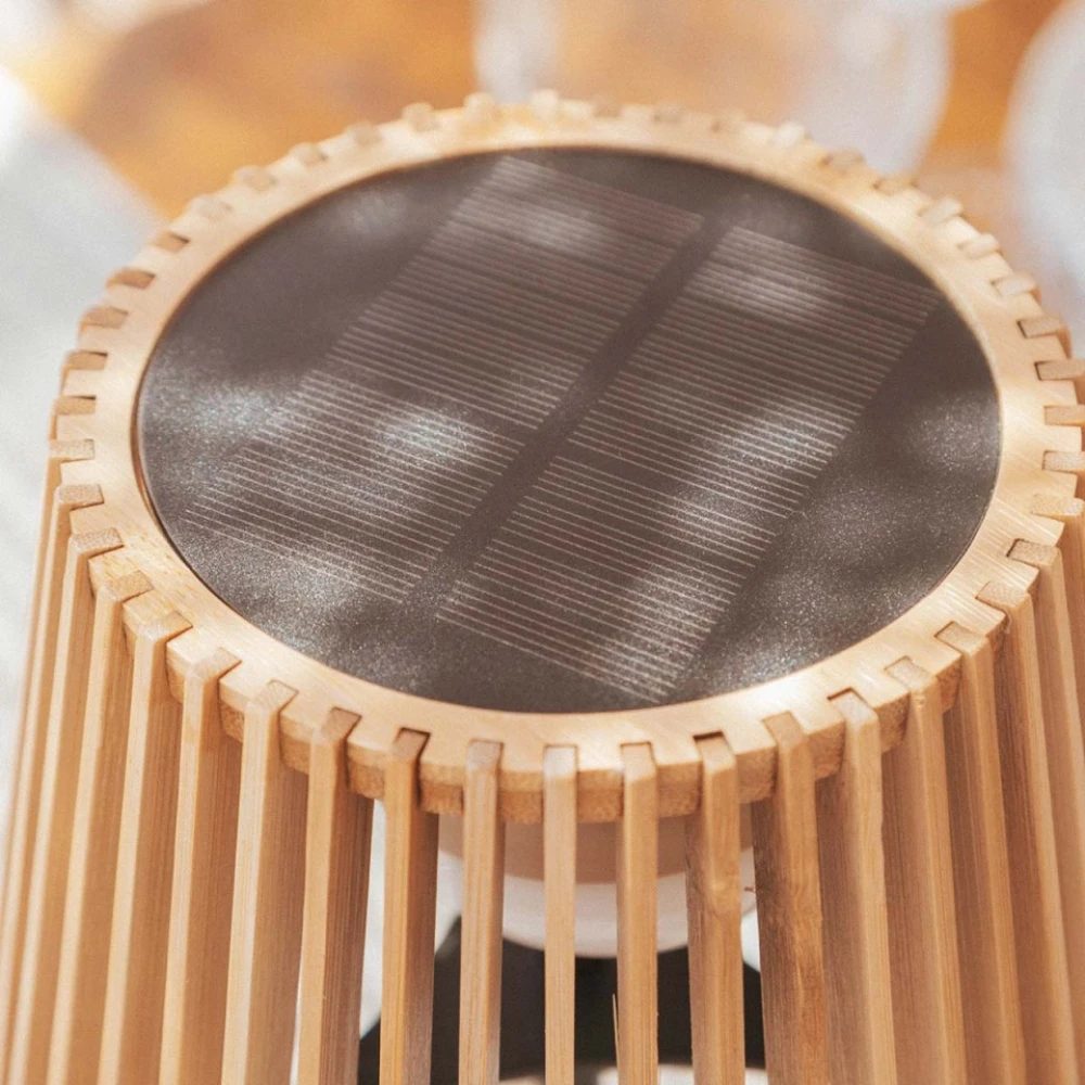 OKINAWA TABLE - Επιτραπέζιο Φωτιστικό Εξωτερικού Χώρου Okinawa Table με Ηλιακή Φόρτιση ø16 Θερμό 3000K - Μπαμπού - New Garden