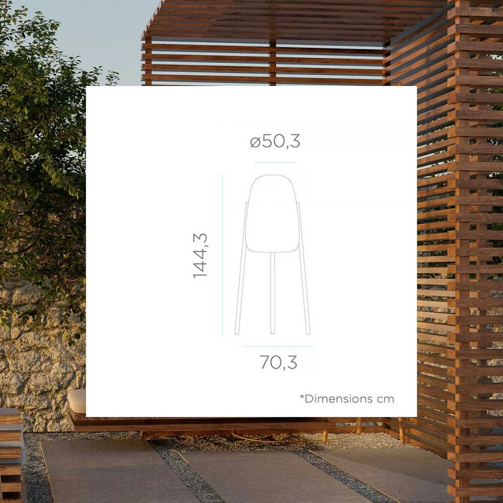 ROCKET 145 Επιδαπέδιο Φωτιστικό Εξωτερικού Χώρου Λευκό Με Ξύλινα Πόδια Ηλιακό - Επαναφορτιζόμενο Χωρις Καλώδιο - RGB WHITES IP65 - New Garden