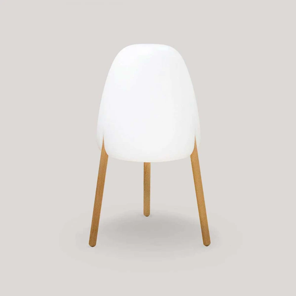 ROCKET 70 Επιδαπέδιο Φωτιστικό Εξωτερικού Χώρου Λευκό Με Ξύλινα Πόδια Ηλιακό - Επαναφορτιζόμενο Χωρις Καλώδιο - RGB WHITES IP65 - New Garden