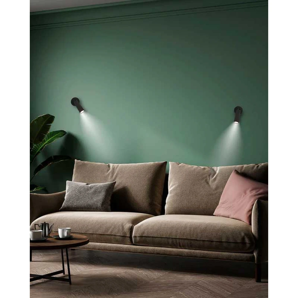 ROLL 4 LED Φωτιστικό Τοίχου Επαναφορτιζόμενο Cordless Round Μαύρο- New Garden