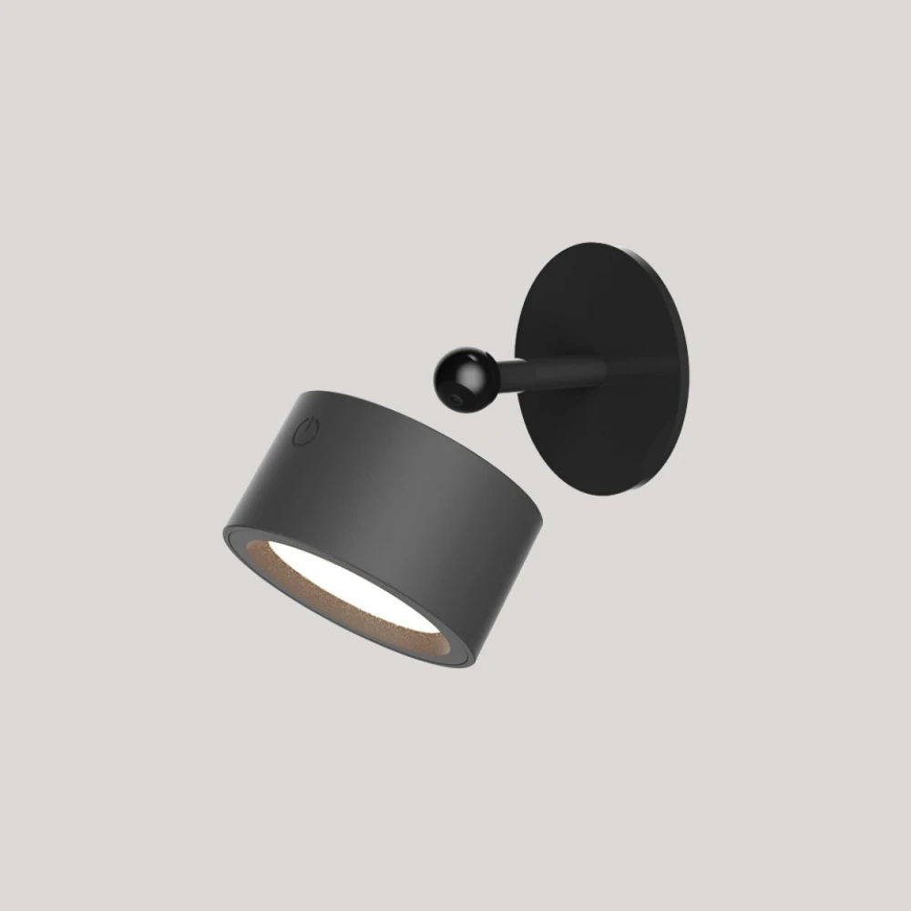 ROLL 8 LED Φωτιστικό Τοίχου Επαναφορτιζόμενο Cordless Round Μαύρο - New Garden