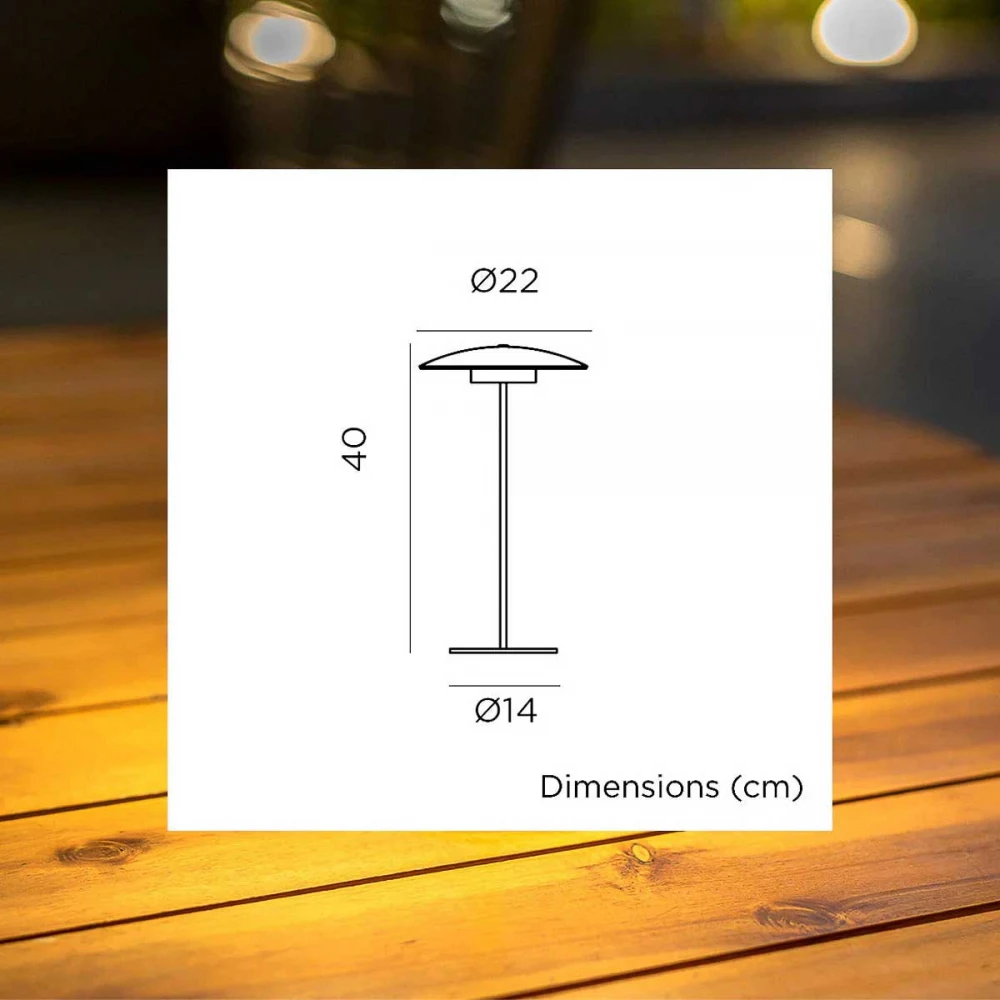 SARDINIA 40 - Επιτραπέζιο Φωτιστικό Φορητό Ρυθμιζόμενο Λευκό D22cm - New Garden