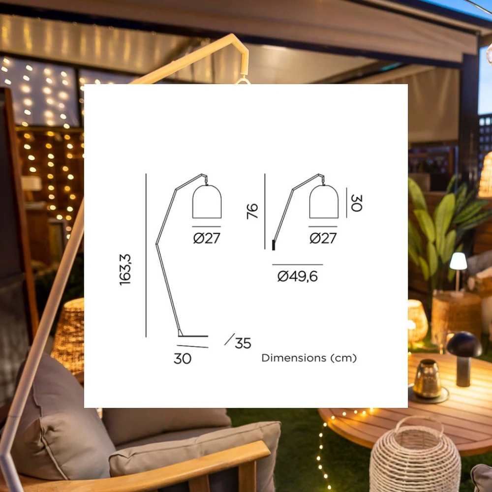 SANTORINI Επιδαπέδιο Φωτιστικό Εξωτερικού Χώρου Επαναφορτιζόμενο Χωρίς Καλώδιο - New Garden