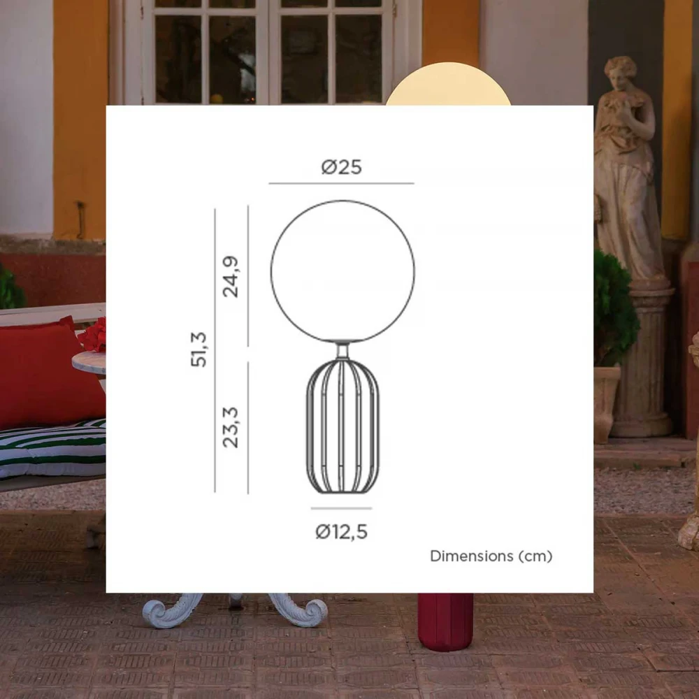 Monica 50 - Επιτραπέζιο - Φορητό Φωτιστικό Εξωτερικού Χώρου Επαναφορτιζόμενο IP54 - Μουσταρδί - New Garden