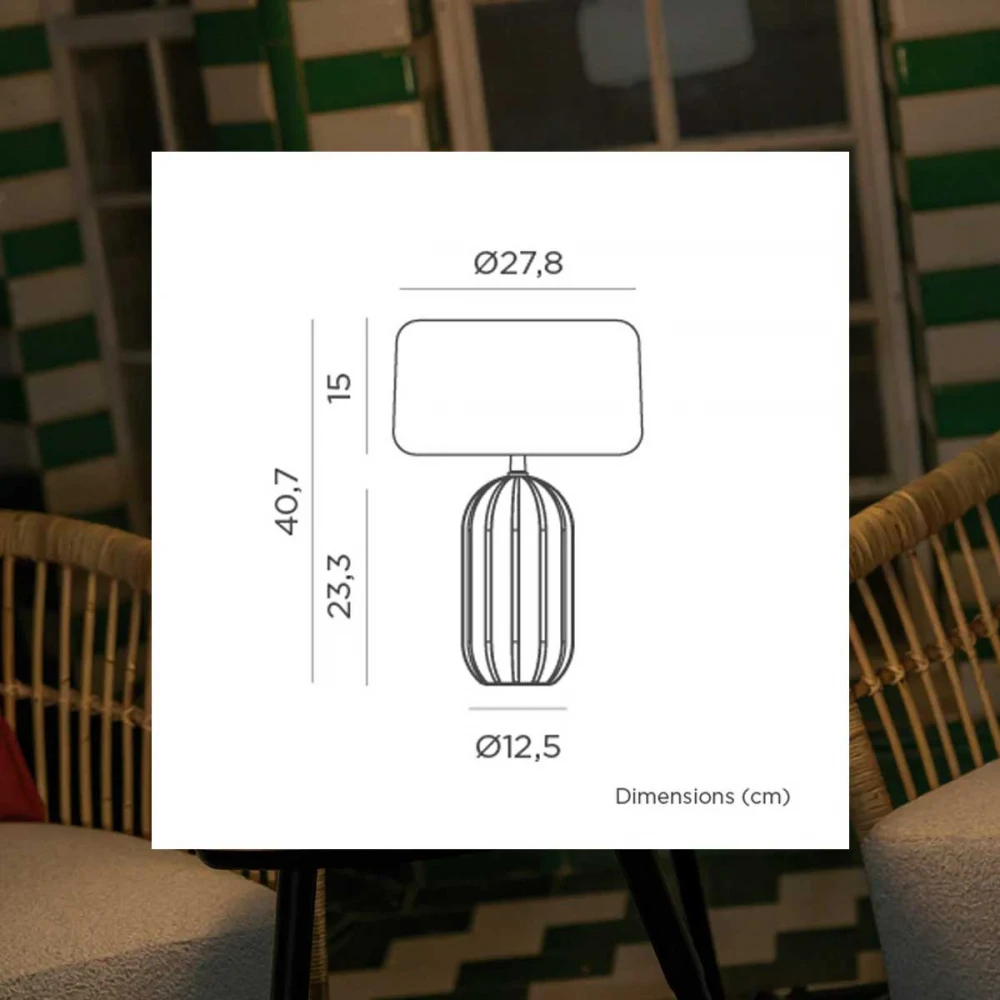 Phoebe 40 - Ηλιακό Επιτραπέζιο Φωτιστικό Εξωτερικού Χώρου Επαναφορτιζόμενο IP65 - Μουσταρδί - New Garden