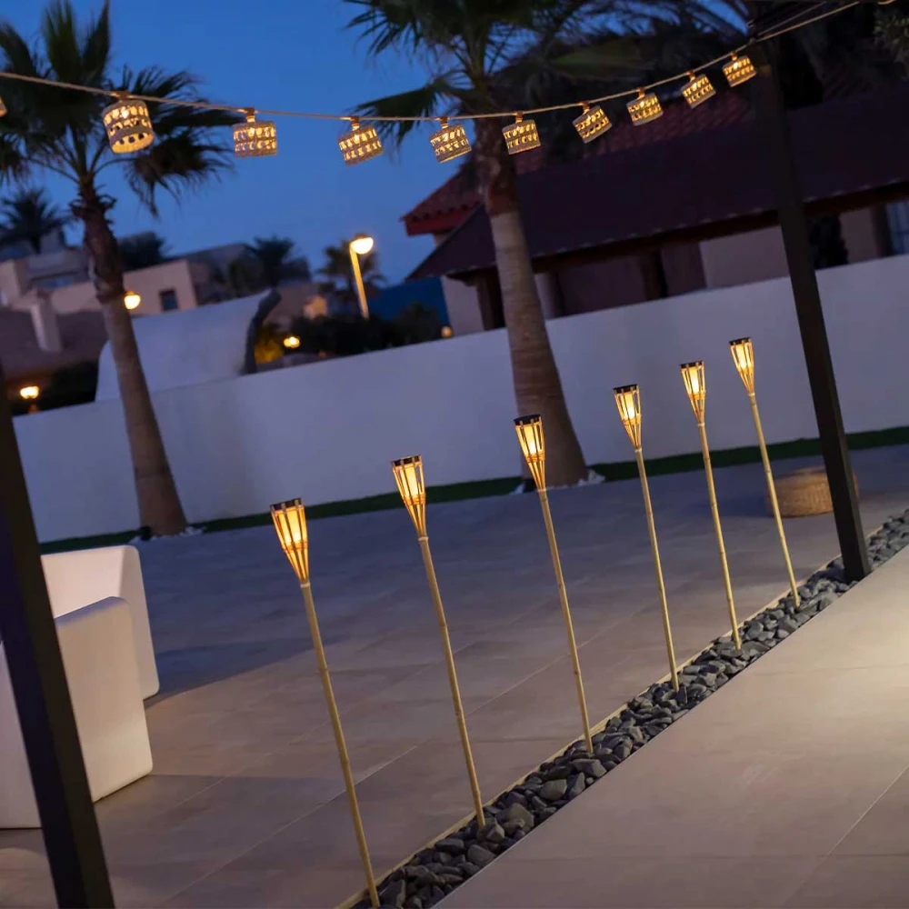 Ηλιακό Καρφωτό Φωτιστικό Κήπου HIAMA με Εφέ Φλόγας- New Garden