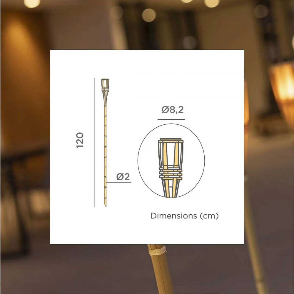 Ηλιακό Καρφωτό Φωτιστικό Κήπου HIAMA με Εφέ Φλόγας- New Garden