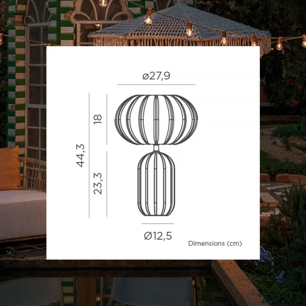 Rachel 45 - Επιτραπέζιο Φωτιστικό Εξωτερικού Χώρου με Ηλιακή Φόρτιση IP65 - Μπορντώ - New Garden