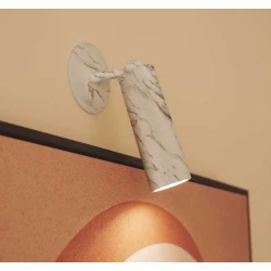 ROLL 4 LED Φωτιστικό Τοίχου Επαναφορτιζόμενο Cordless Round Όψη Λευκού Μαρμάρου - New Garden