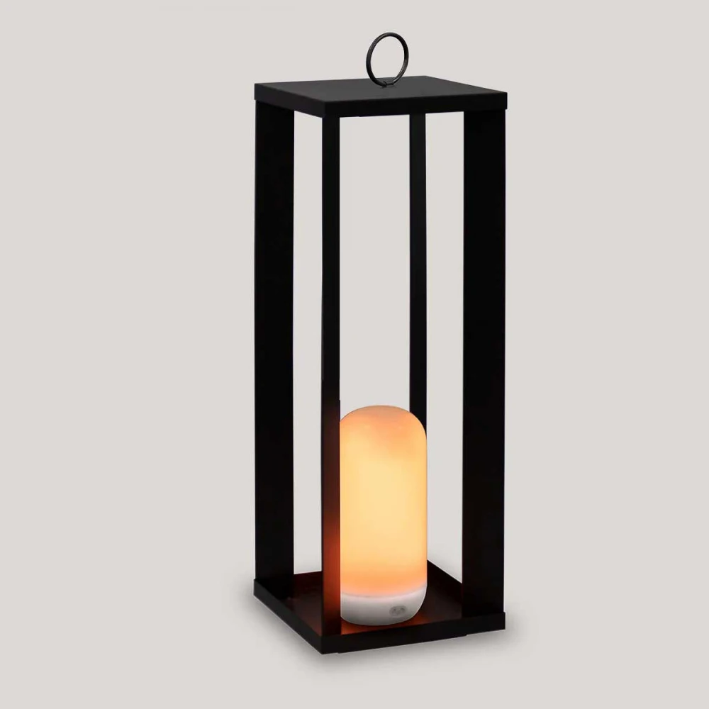 SIROCO 50 - Φορητό Μεταλλικό Φανάρι χωρίς Καλώδια με Εφέ Φλόγας / Σταθερό  - New Garden