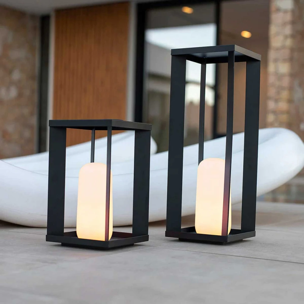 SIROCO 30 - Φορητό Μεταλλικό Φανάρι χωρίς Καλώδια με Εφέ Φλόγας / Σταθερό  - New Garden