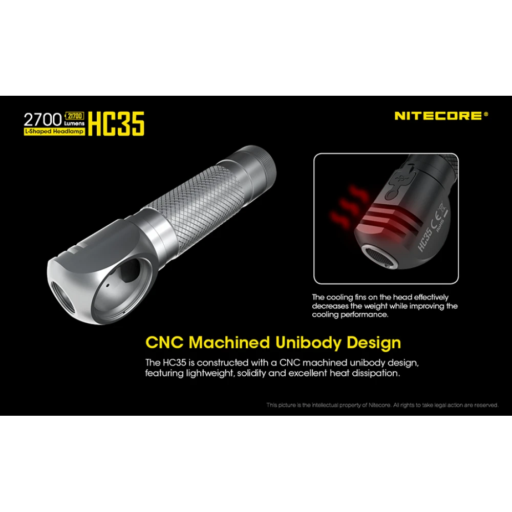 ΦΑΚΟΣ LED NITECORE HEADLAMP HC35, Rechargable 2700Lumens + 4000ma 21700 batt