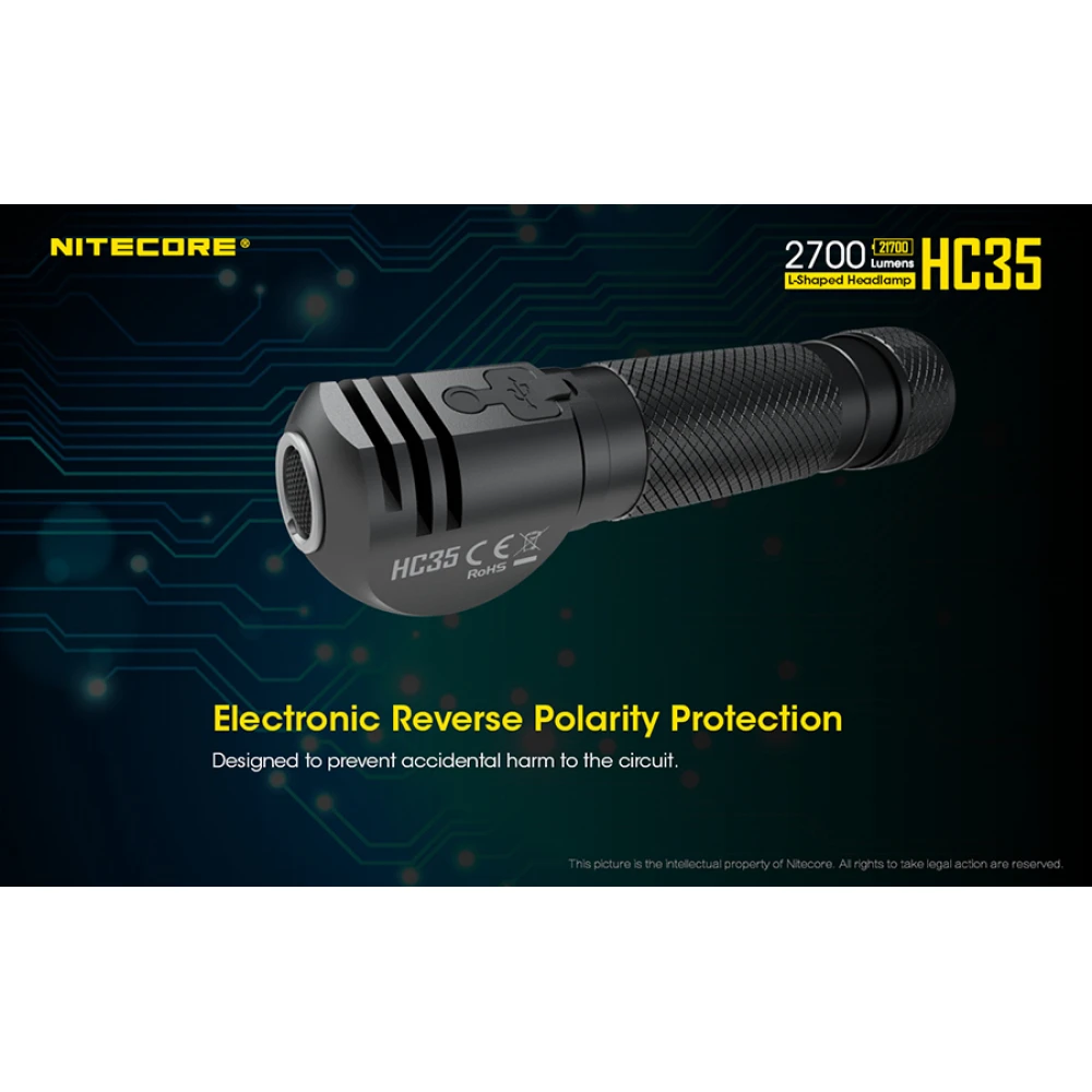 ΦΑΚΟΣ LED NITECORE HEADLAMP HC35, Rechargable 2700Lumens + 4000ma 21700 batt