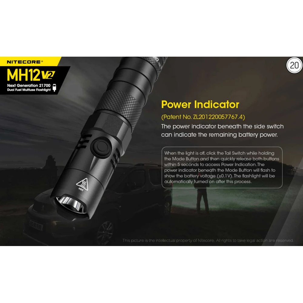 ΦΑΚΟΣ LED NITECORE MULTI TASK HYBRID MH12V2,1200lumens