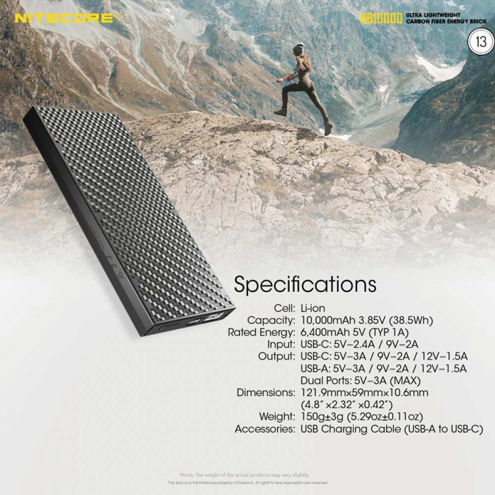 POWER BANK NITECORE NB10000 Carbon Fiber
