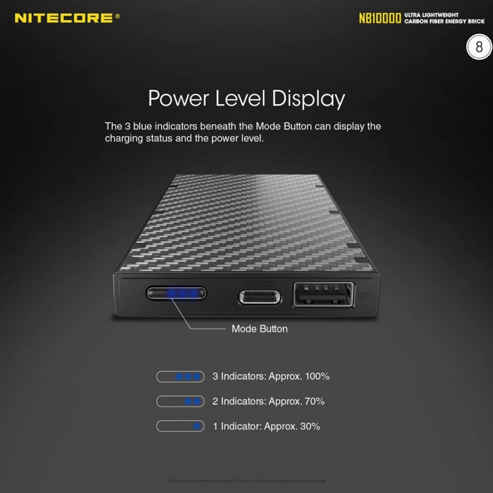 POWER BANK NITECORE NB10000 Carbon Fiber