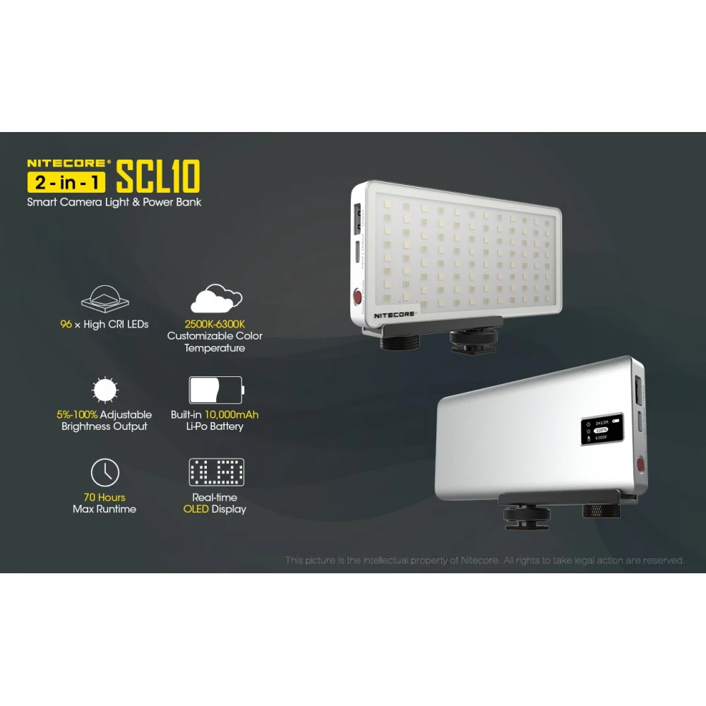 POWER BANK + CAMERA LIGHT 2in1 NITECORE SCL10