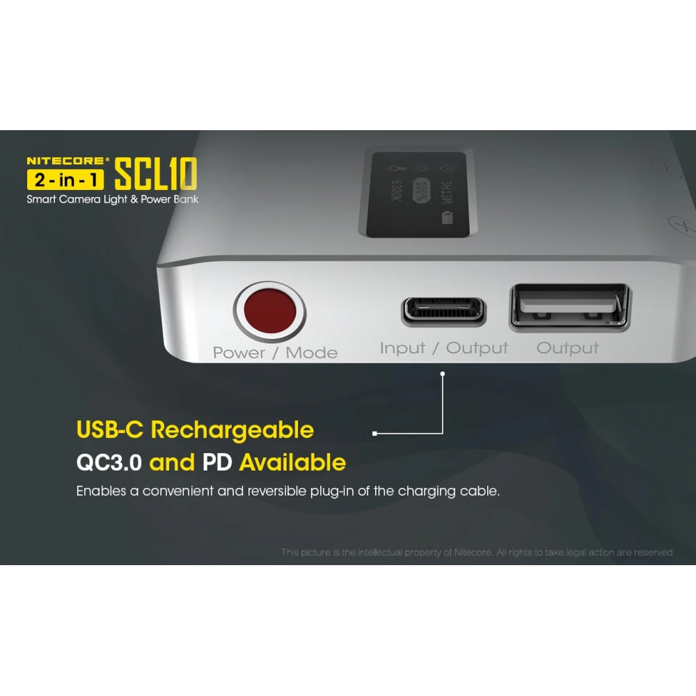POWER BANK + CAMERA LIGHT 2in1 NITECORE SCL10