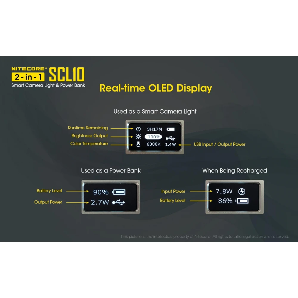 POWER BANK + CAMERA LIGHT 2in1 NITECORE SCL10