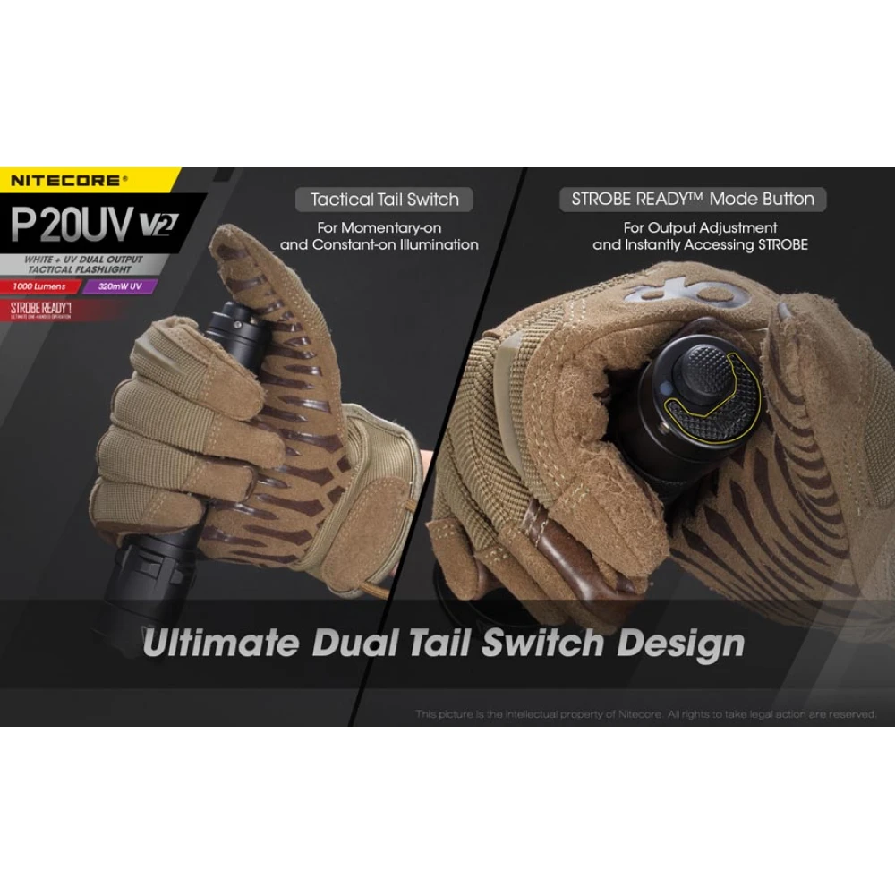 ΦΑΚΟΣ LED NITECORE PRECISE P20UV V2, Tactical, Strobe Ready