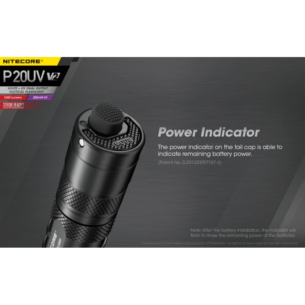 ΦΑΚΟΣ LED NITECORE PRECISE P20UV V2, Tactical, Strobe Ready