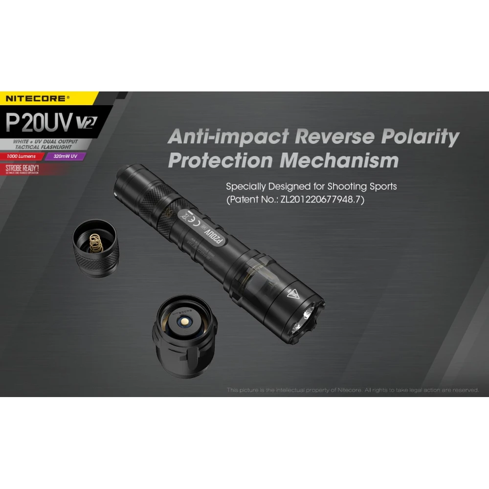 ΦΑΚΟΣ LED NITECORE PRECISE P20UV V2, Tactical, Strobe Ready