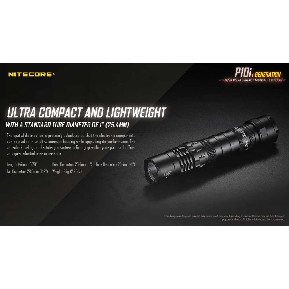 ΦΑΚΟΣ LED NITECORE PRECISE P10i, Tactical, Strobe Ready