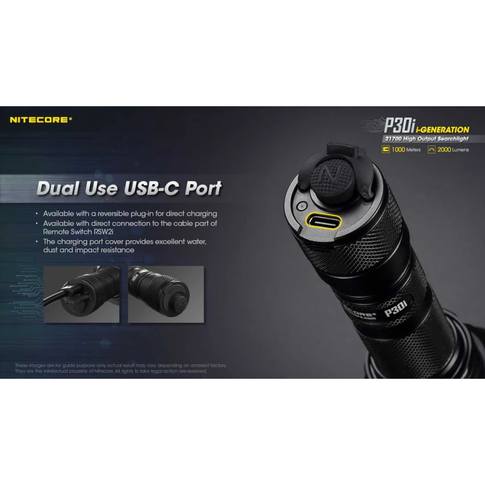 ΦΑΚΟΣ LED NITECORE PRECISE P30i, 2000 Lumens, 1000m Δέσμη +2150Hpi+ RSW2i