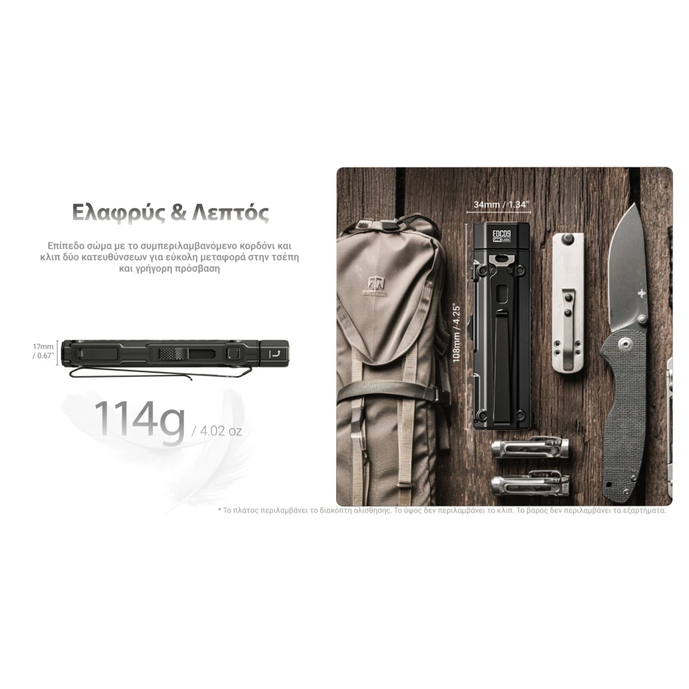 ΦΑΚΟΣ LED NITECORE EDC09, MCT, 1600lumens