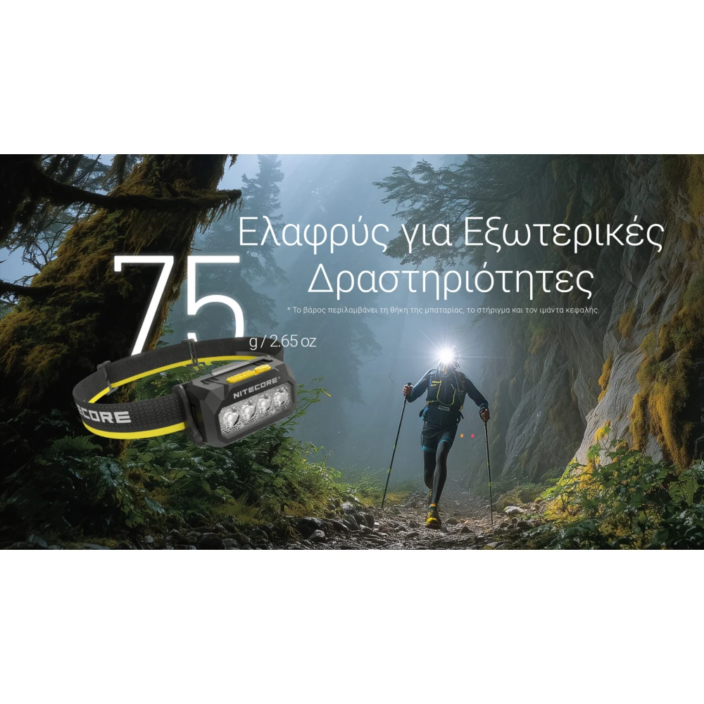 ΦΑΚΟΣ LED NITECORE HEADLAMP HA27UHE, 800lumens, 75g