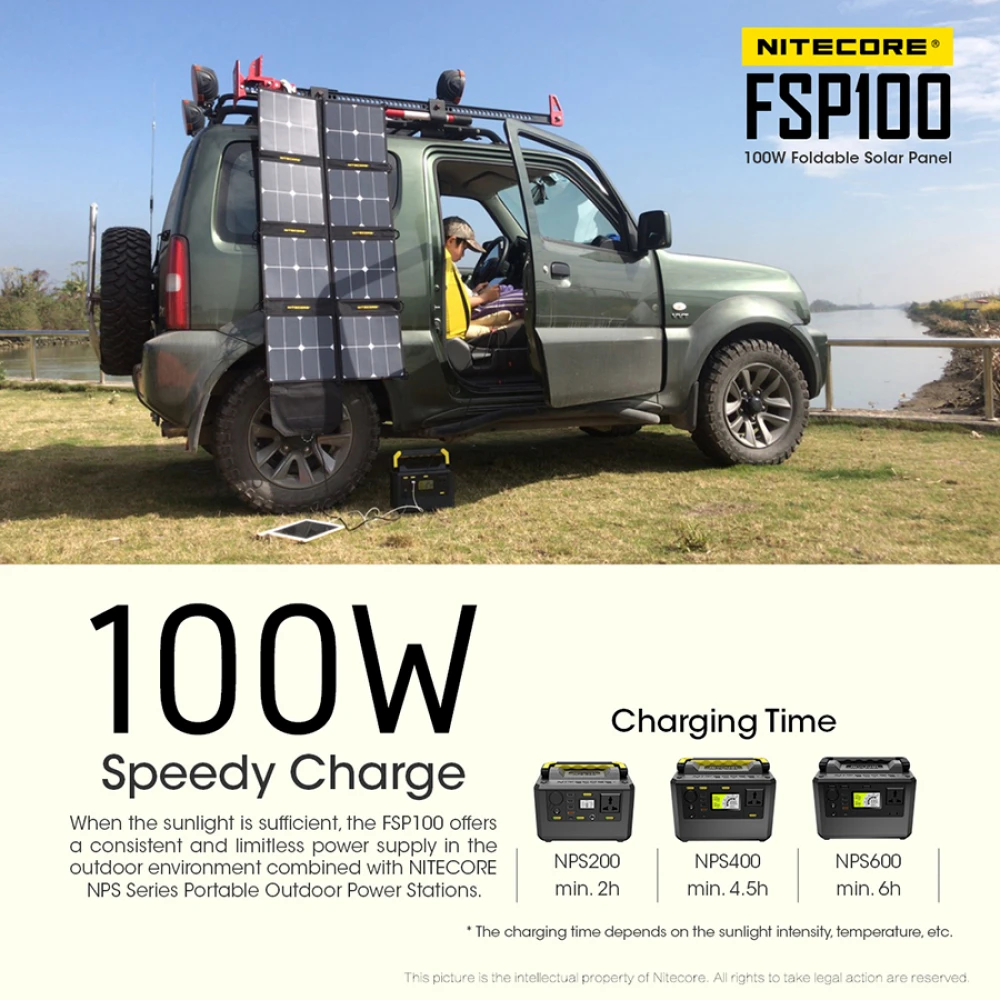 Ηλιακό PANEL NITECORE FSP100, Φορητό, 100W