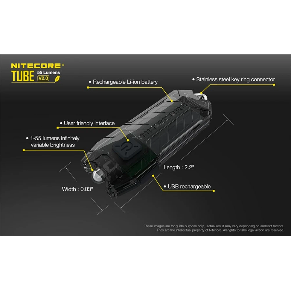 ΦΑΚΟΣ LED NITECORE TUBE, V2.0, 55lumens Σε Διάφορα Χρώματα