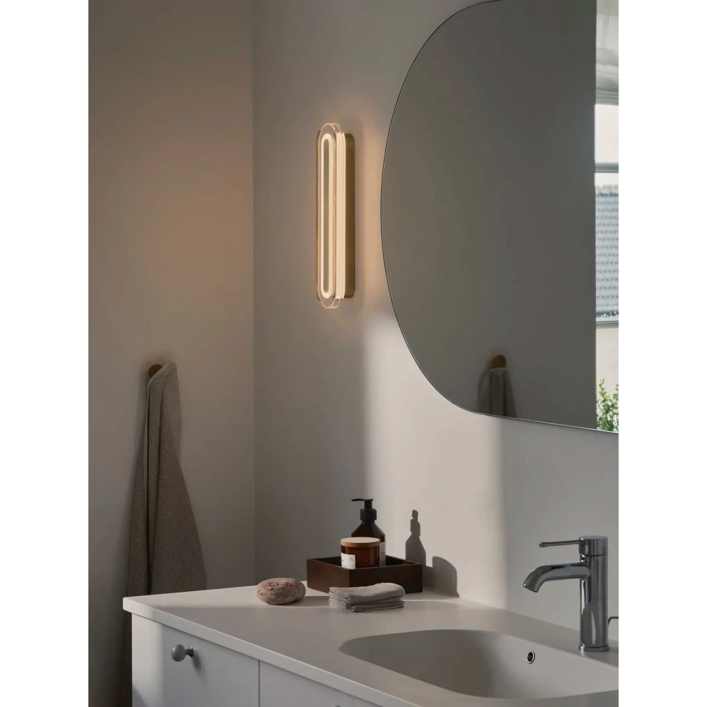LED Φωτιστικό Επιτοίχιο Ορειχάλκινο IP44 8W 2CCT-3000K/4000K Dimmable - Cavara - Nordlux