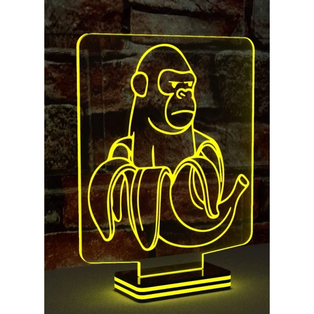 LED Φωτιστικό Χαραγμένο Plexiglass Με Σχέδιο Chimpanzini Bananini Με Διακόπτη ON/OFF Plexi