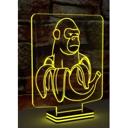 LED Φωτιστικό Χαραγμένο Plexiglass Με Σχέδιο Chimpanzini Bananini Με Διακόπτη ON/OFF Plexi