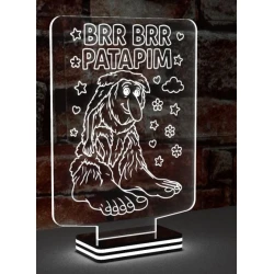 LED Φωτιστικό Χαραγμένο Plexiglass Με Σχέδιο Brrr Brrr Patapim Με Διακόπτη ON/OFF Plexi