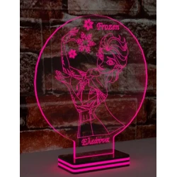 LED Φωτιστικό Χαραγμένο Plexiglass Με Σχέδιο Frozen Elsa Με Διακόπτη ON/OFF AlphaLed