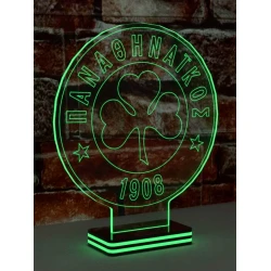 LED Φωτιστικό Χαραγμένο Plexiglass Με Σχέδιο Παναθηναϊκός Με Διακόπτη ON/OFF Plexi