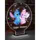 LED Φωτιστικό Plexiglass Με τον Stitch Και την Angel