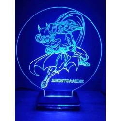 LED Φωτιστικό Χαραγμένο Plexiglass Με Σχέδιο Batman Με Διακόπτη ON/OFF Plexi
