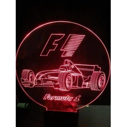 LED Φωτιστικό Χαραγμένο Plexiglass Με Σχέδιο Formula 1 Με Διακόπτη ON/OFF Plexi